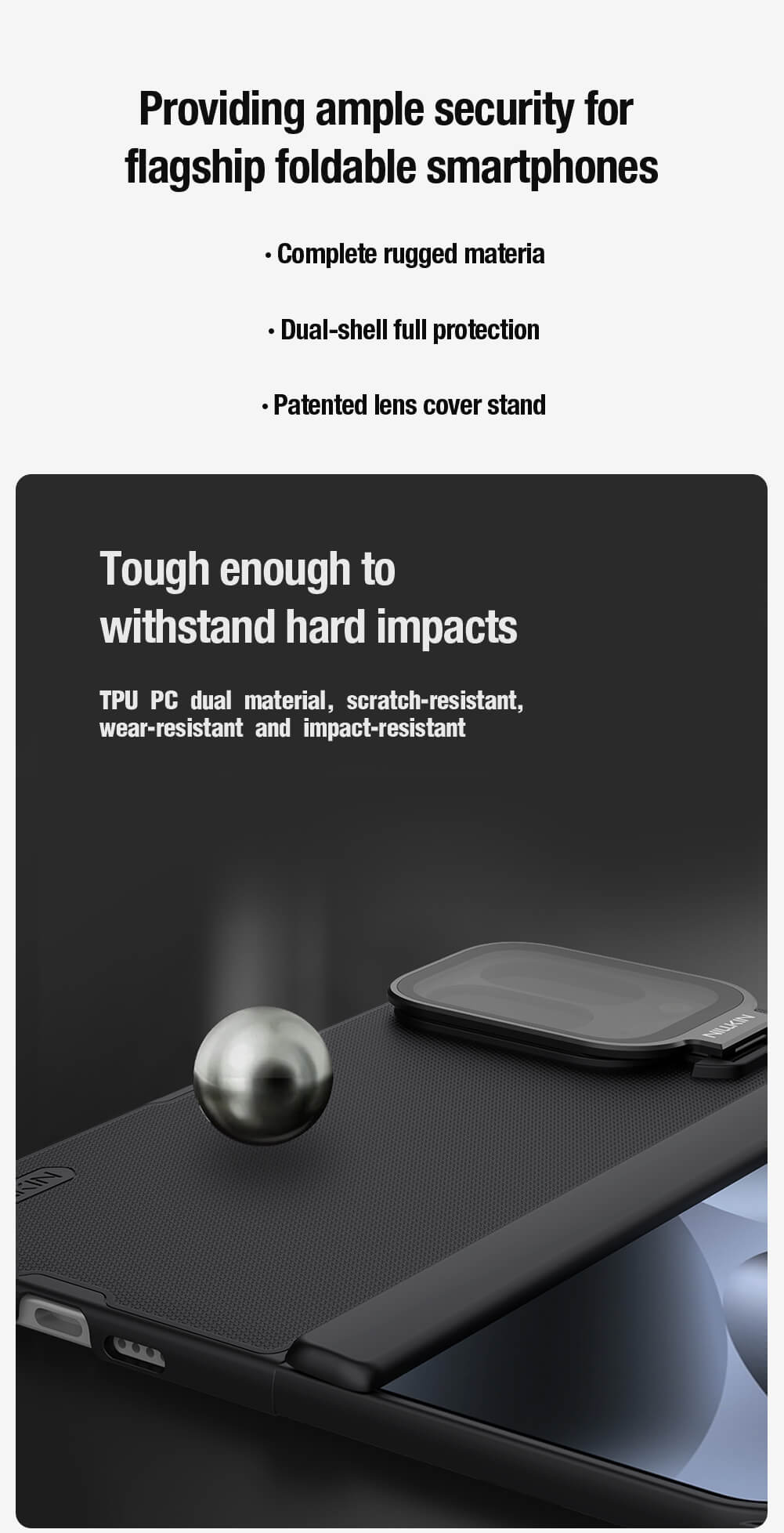 Чехол-крышка NILLKIN для Google Pixel 10 Pro Fold (серия Frosted shield Prop Magnetic Transparent Lens Guard Edition)